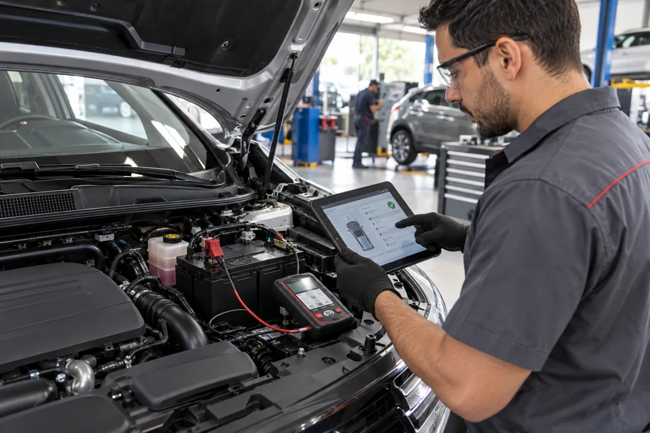 Diagnóstico eletrônico após troca de bateria Start-Stop