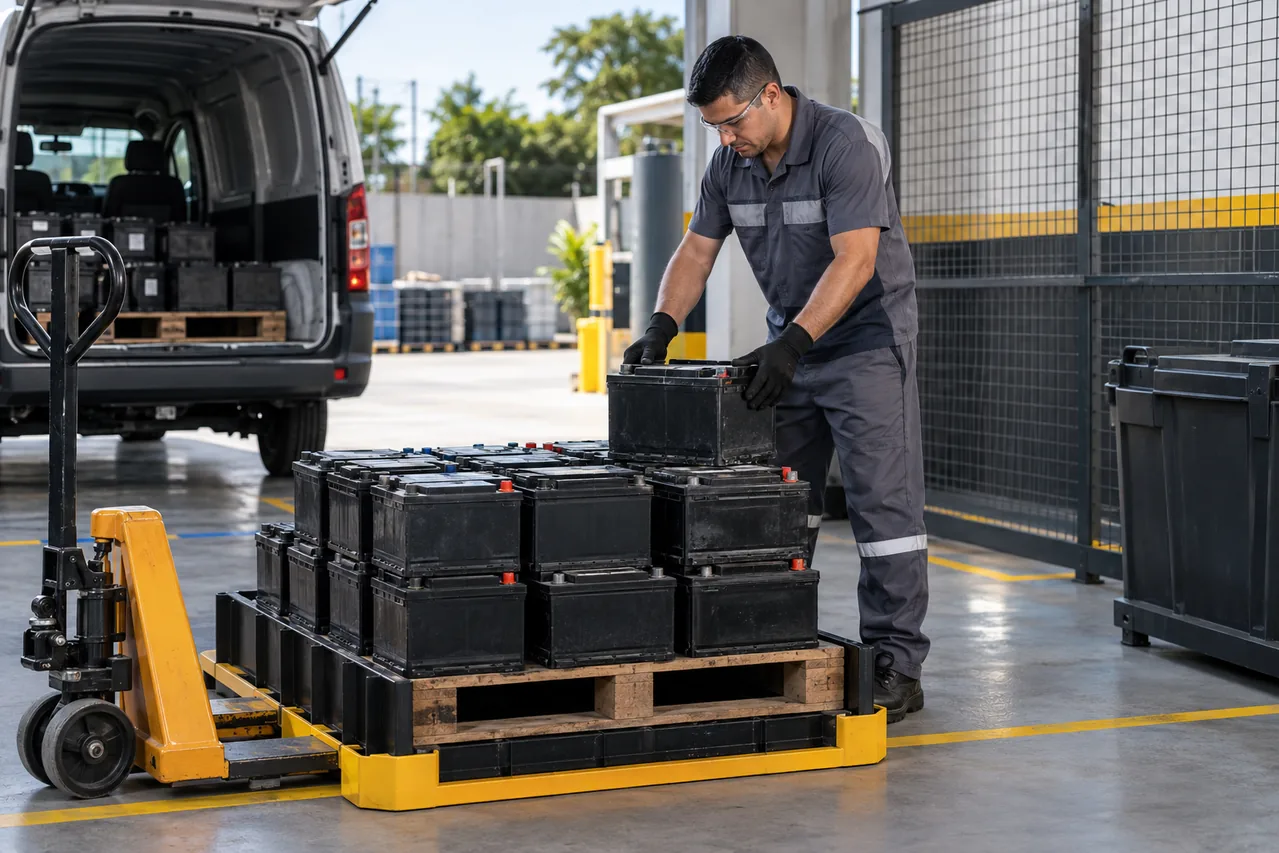 Área organizada de logística reversa de baterias automotivas