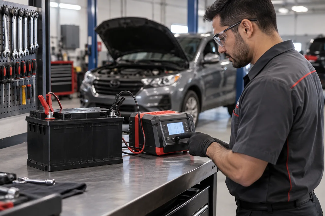 Recarga controlada de bateria automotiva em Sorocaba
